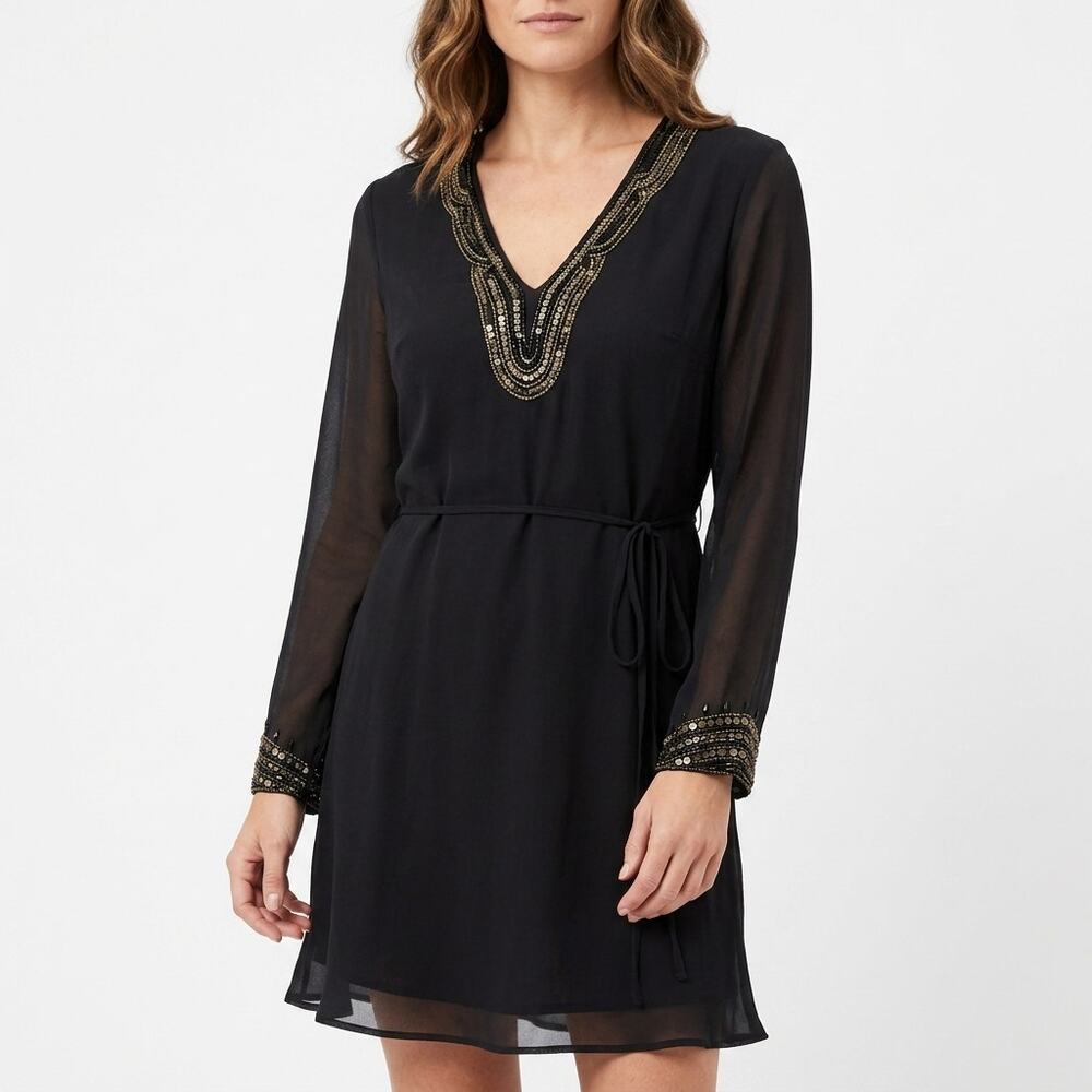 Tara Collection Black Short Lined Dress Women Size 36